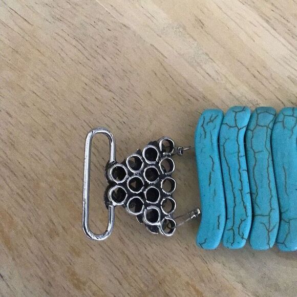 Bracelet, Turquoise & Sterling Silver Bracelet, NEW, 8.5", Handmade, Artisan - Picture 7 of 8